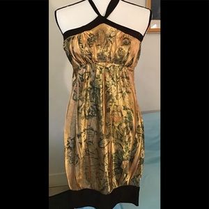 Papaya shiny gold dress. S